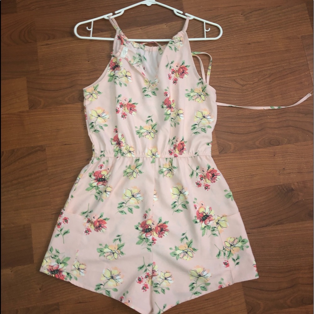 Pink Floral Romper